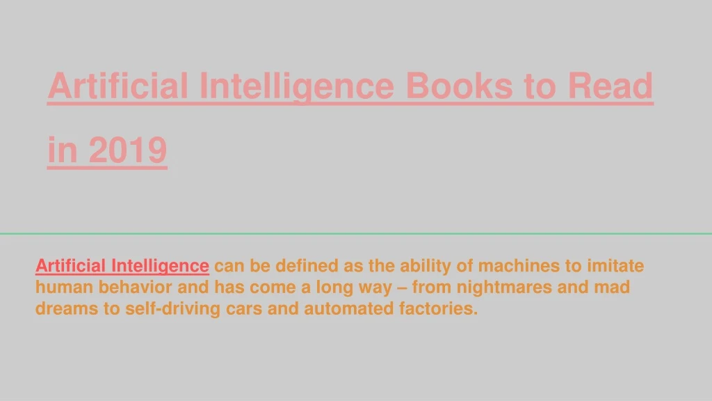 artificial intelligence books to read in 2019