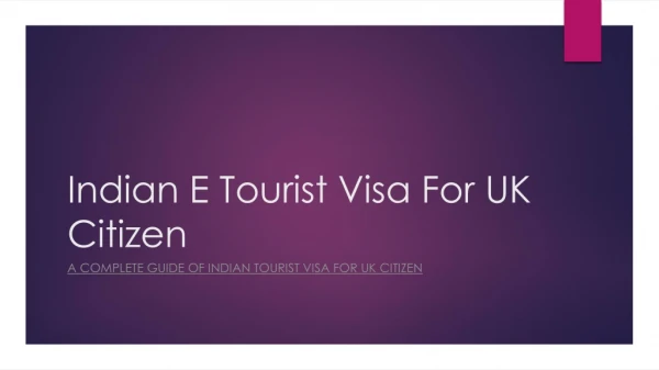 Online Tourist Visa For UK Citizen