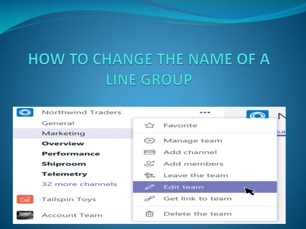 HOW TO CHANGE THE NAME OF A LINE GROUP