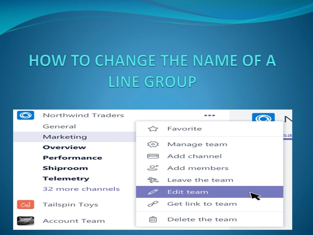 how to change the name of a line group