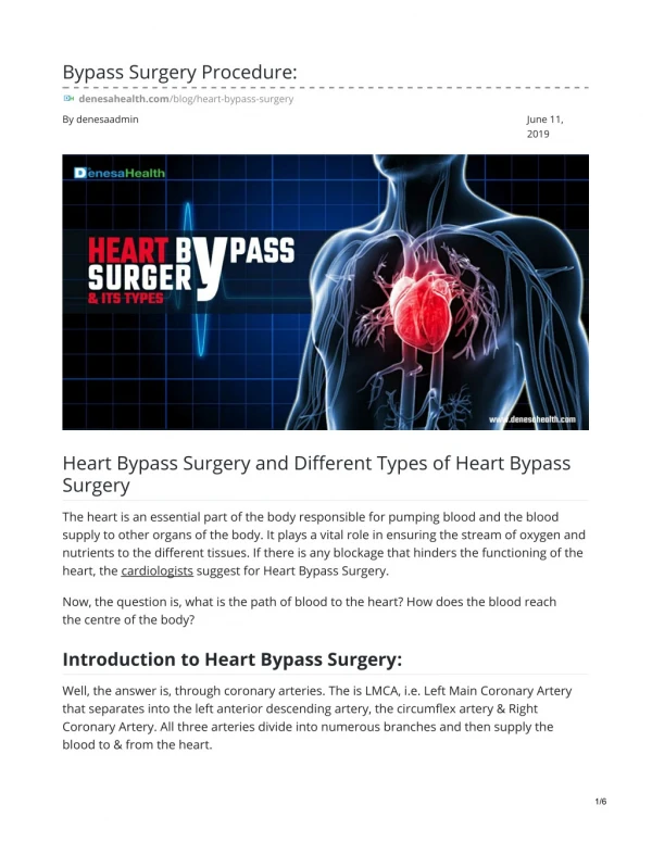 Heart Bypass Surgery And Different Types Of Heart Bypass Surgery