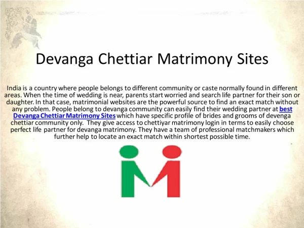 Devanga Matrimony and Matrimonial Sites