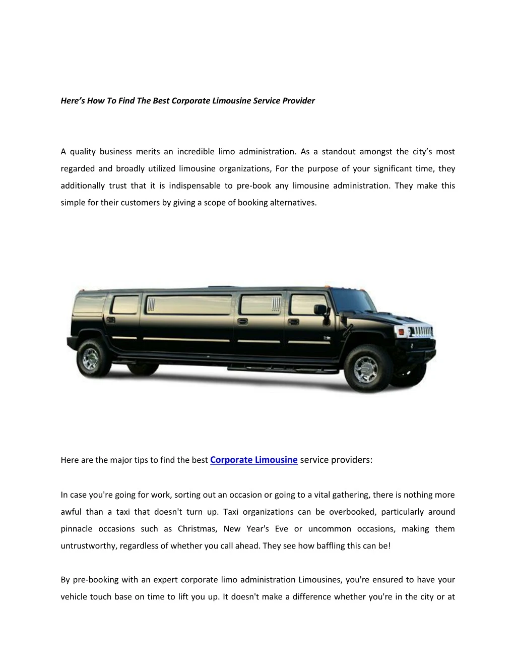 here s how to find the best corporate limousine