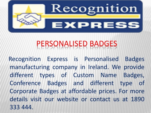 Personalised Badges