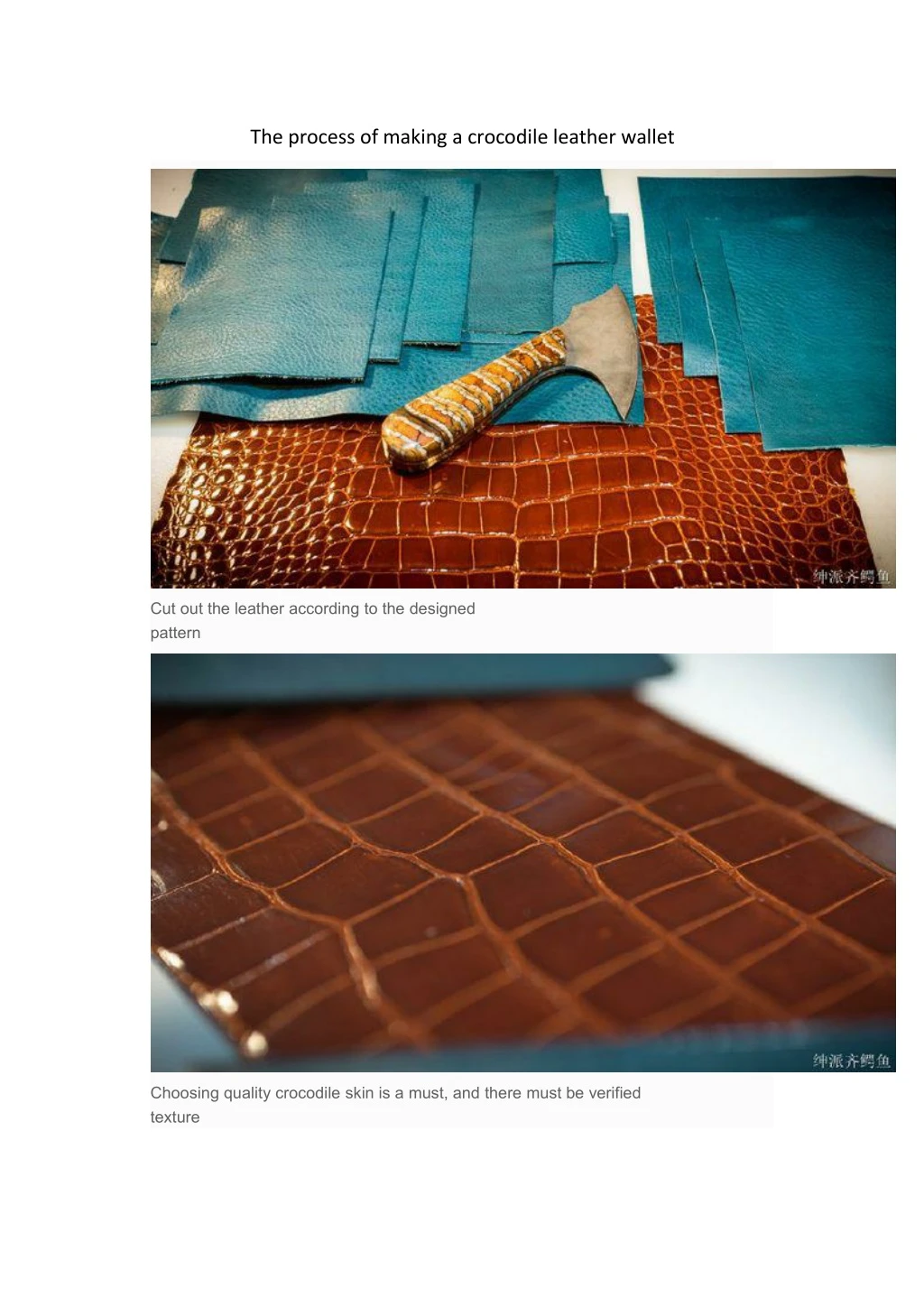 the process of making a crocodile leather wallet