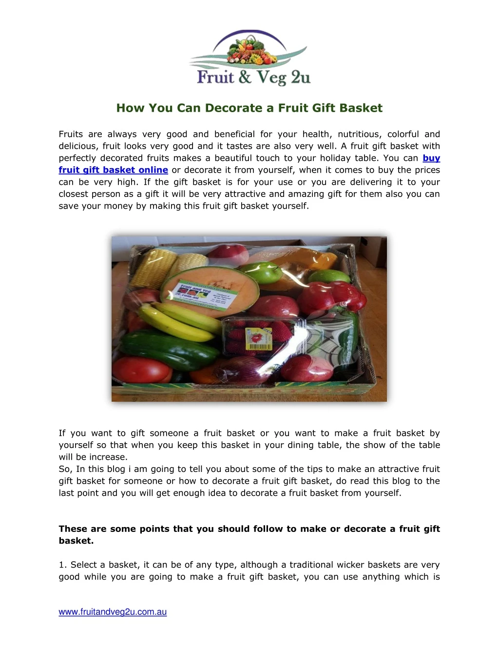 how you can decorate a fruit gift basket
