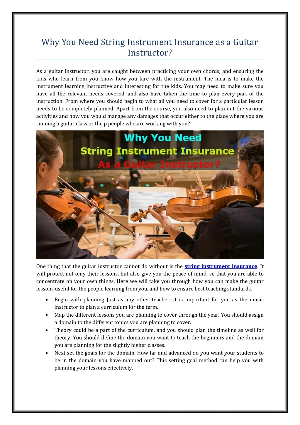 why you need string instrument insurance