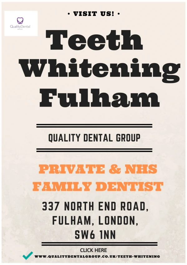Teeth Whitening in Fulham-Quality Dental Group