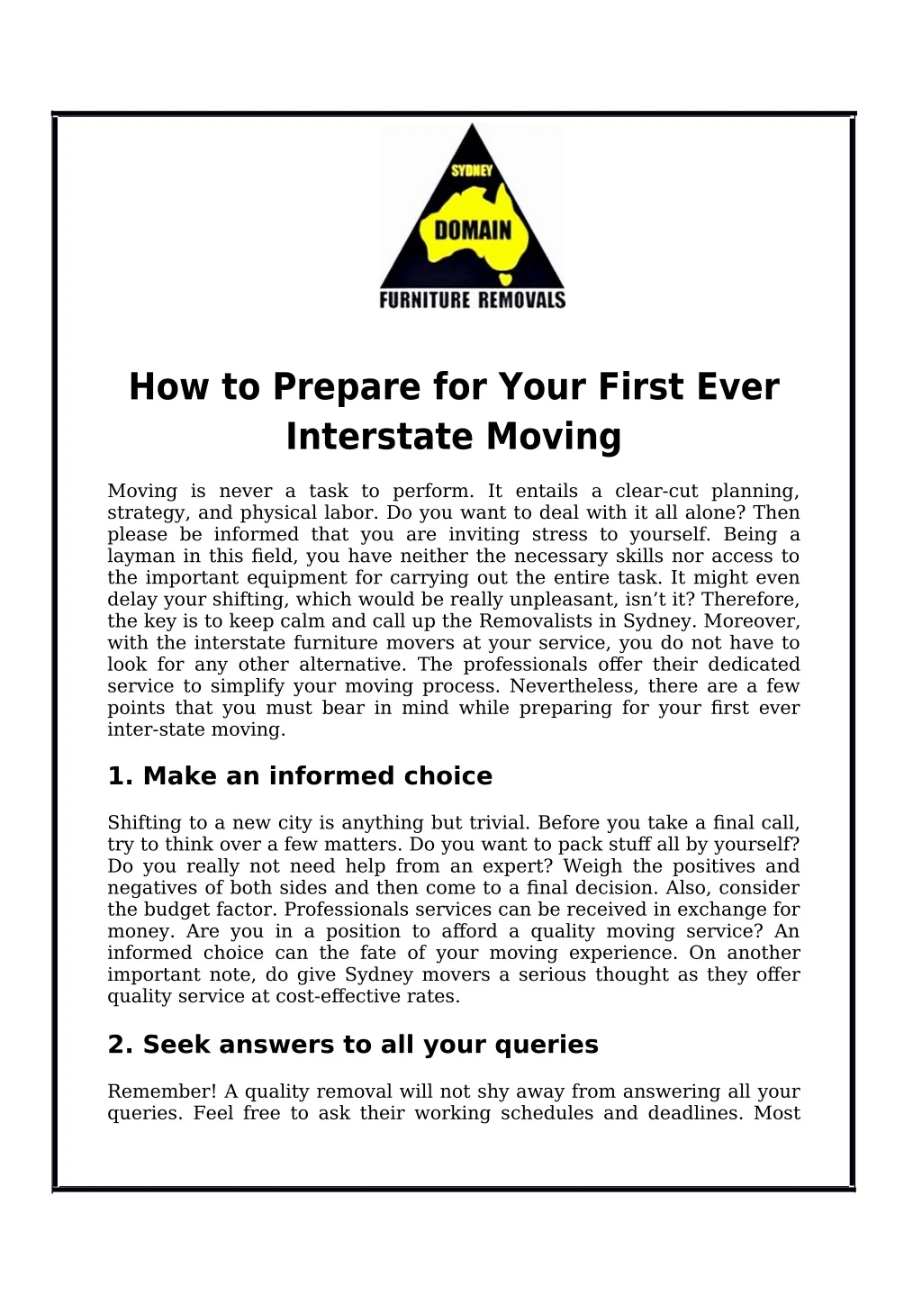 how to prepare for your first ever interstate