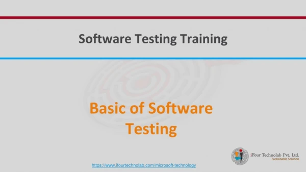 Basics of Software Testing Tutorial