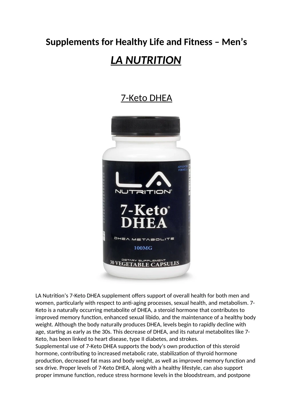 supplements for healthy life and fitness men s