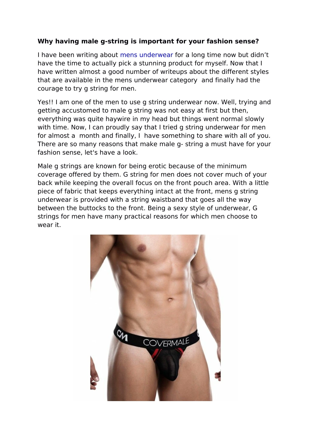 why having male g string is important for your