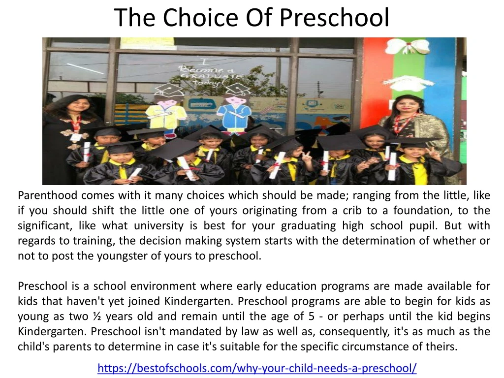 the choice of preschool