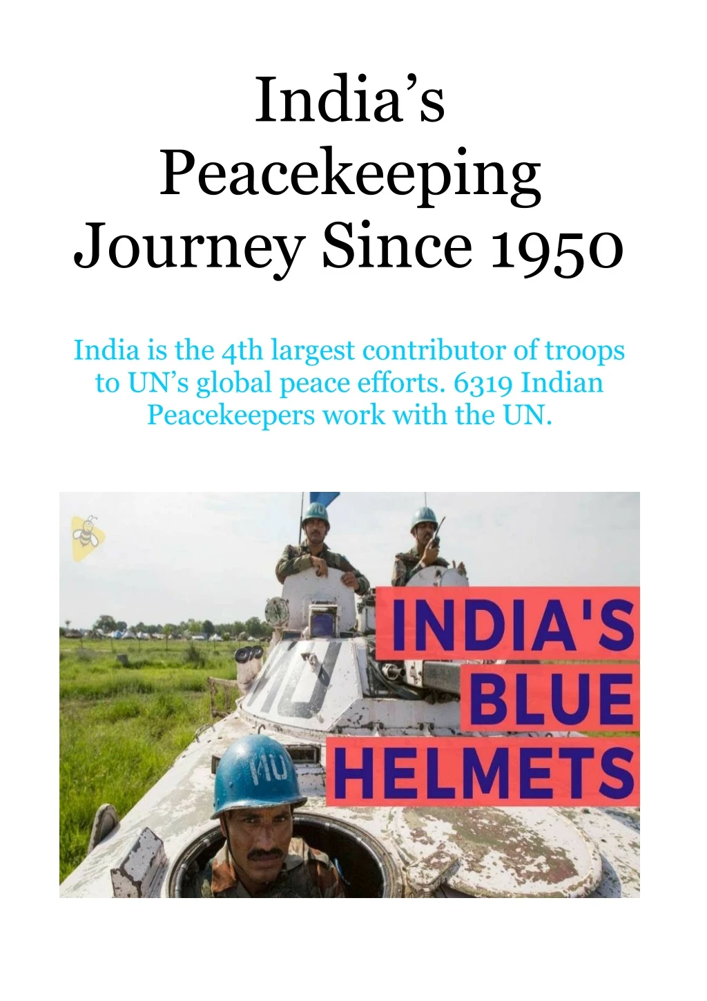 india s peacekeeping journey since 1950