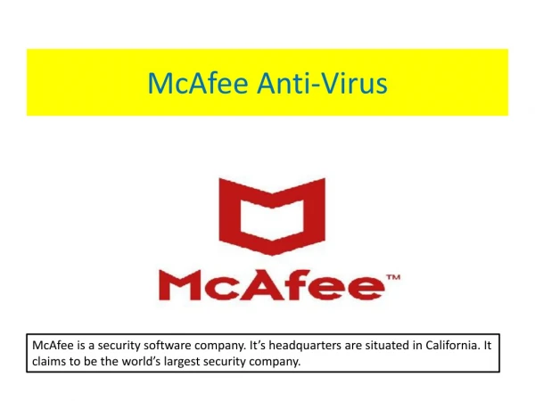 McAfee Anti-Virus Support