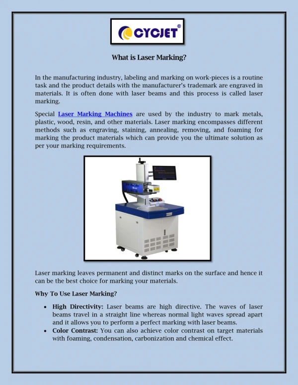 What is Laser Marking?