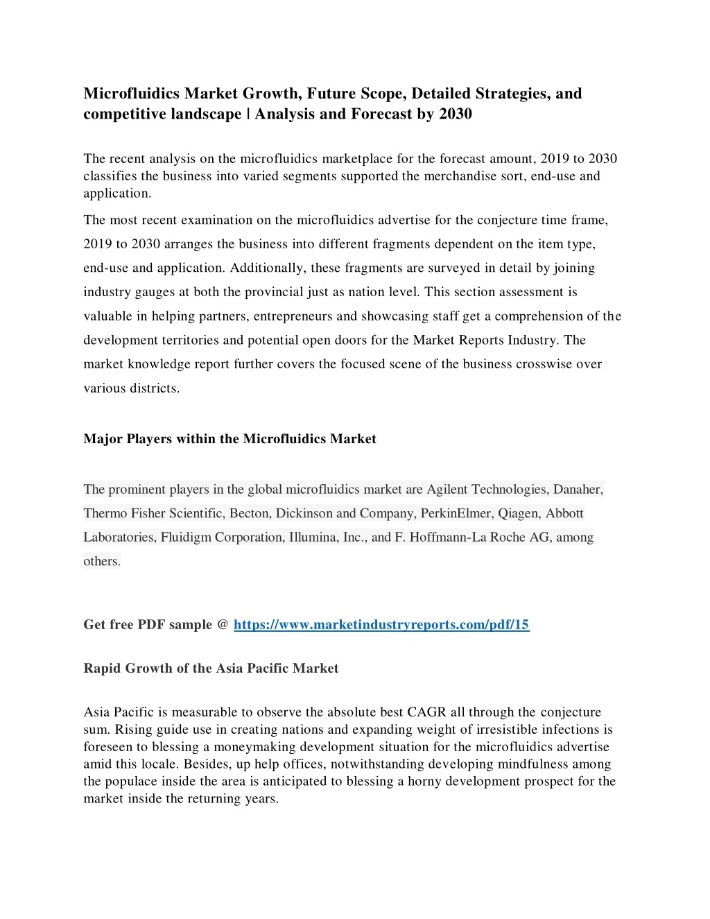 microfluidics market growth future scope detailed