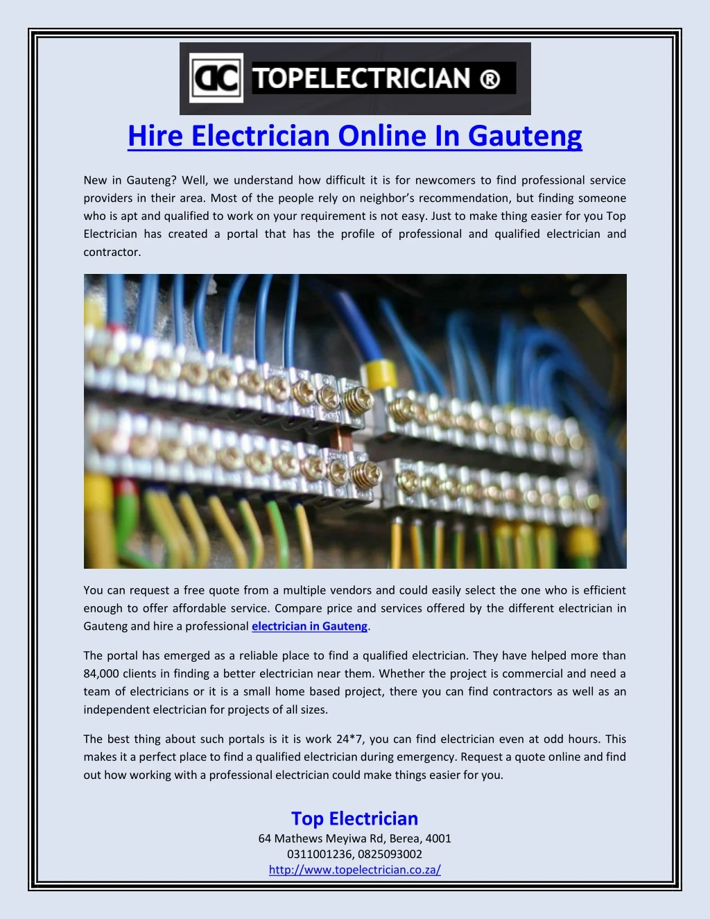 hire electrician online in gauteng