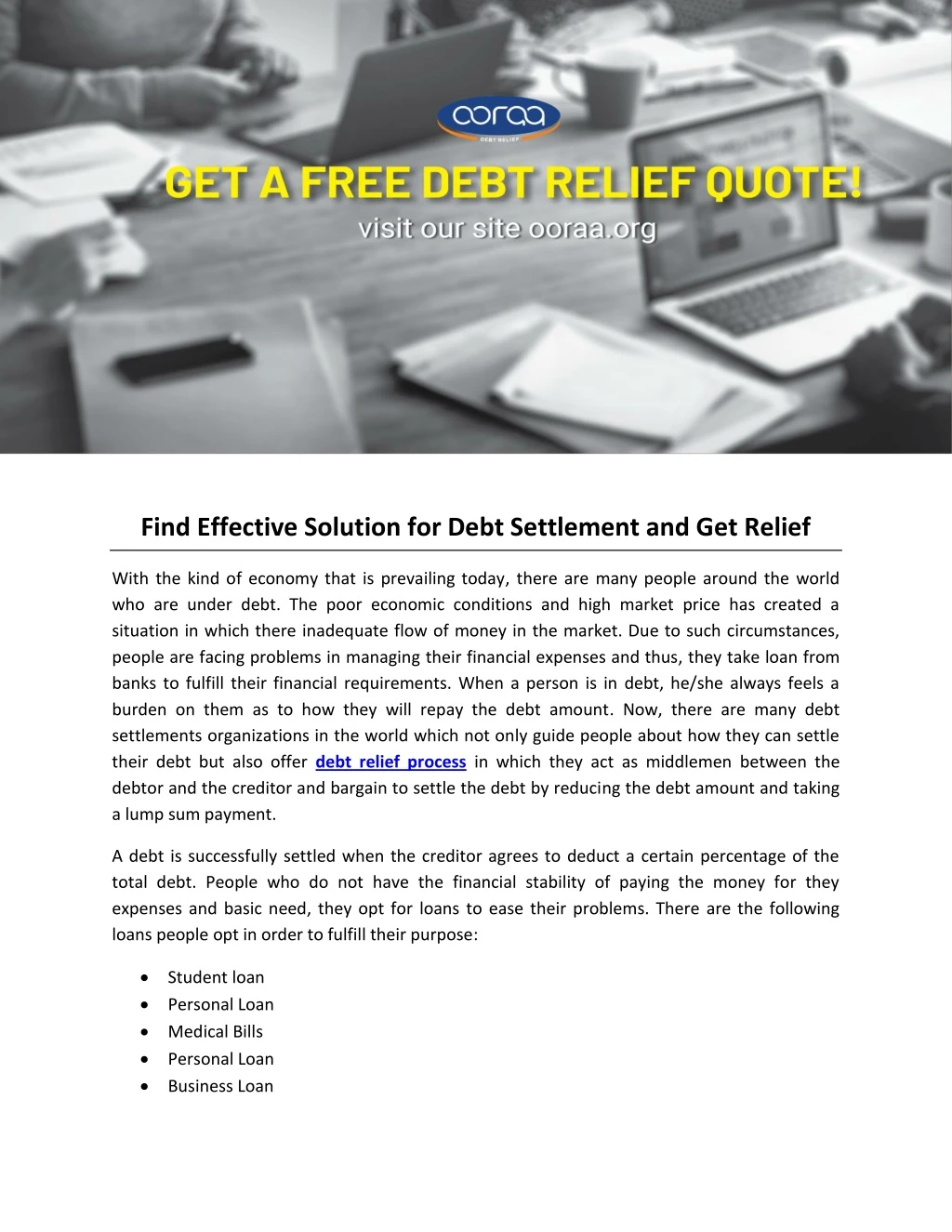 find effective solution for debt settlement