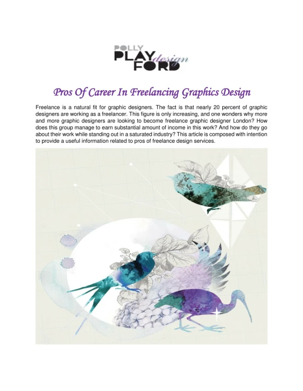 Pros Of Career In Freelancing Graphics Design