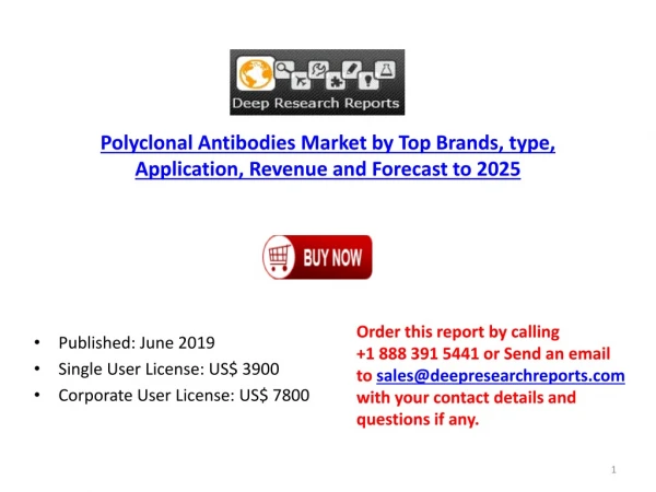 International Polyclonal Antibodies Market Regions, Application & Forecast 2019 to 2025