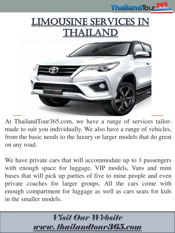 Limousine Services In Thailand