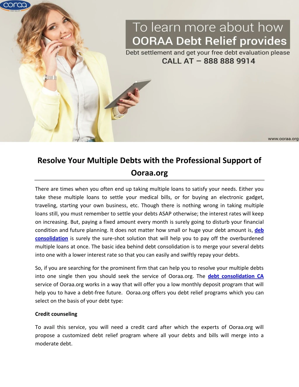 resolve your multiple debts with the professional