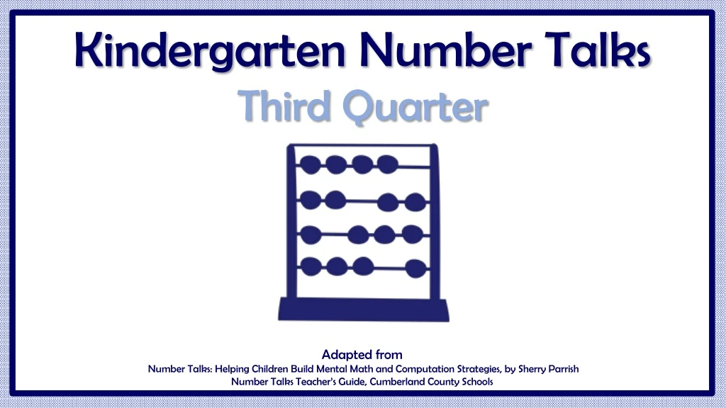 kindergarten number talks third quarter adapted