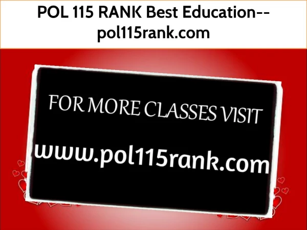 POL 115 RANK Best Education--pol115rank.com