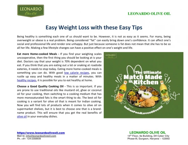 Easy Weight Loss with these Easy Tips