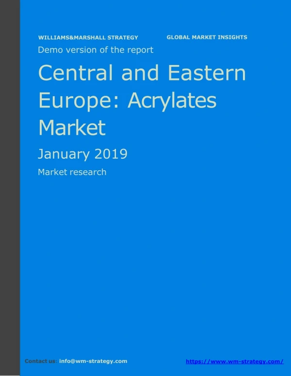 WMStrategy Demo Central And Eastern Europe Acrylates Market January 2019