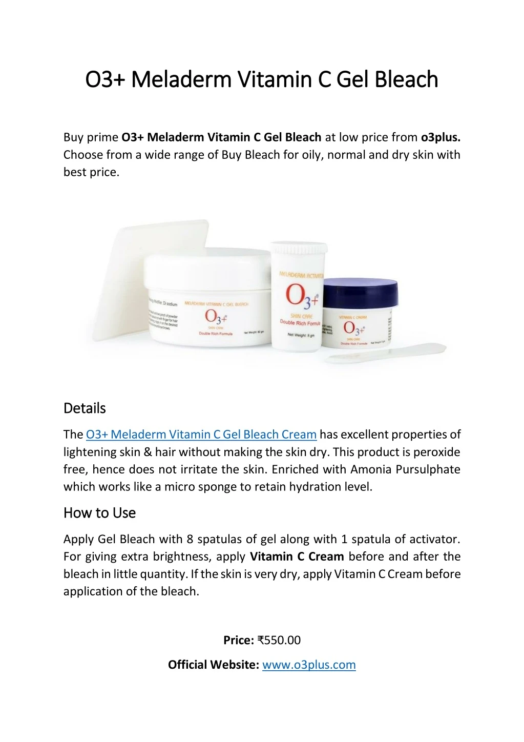 o3 meladerm vitamin c gel bleach o3 meladerm