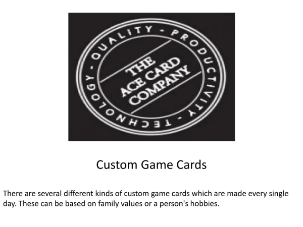 Custom Game Cards