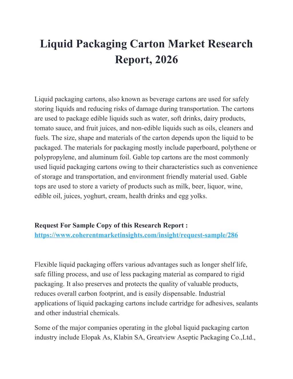 liquid packaging carton market research report
