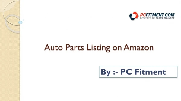 Auto Parts Listing on Amazon