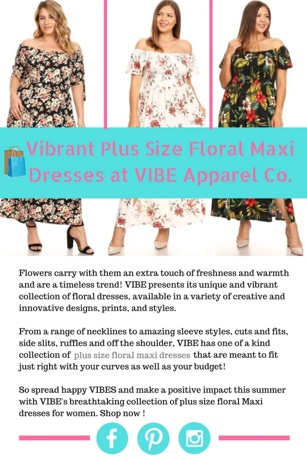 Vibrant Plus Size Floral Maxi Dresses at VIBE Apparel Co.