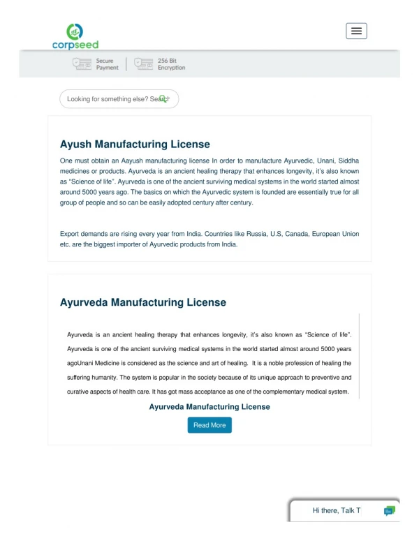 Ayush Manufacturing License for Ayurvedic