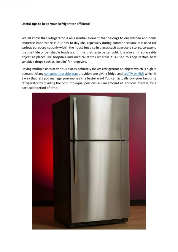 Useful Tips from Home Credit to Keep your Refrigerator efficient