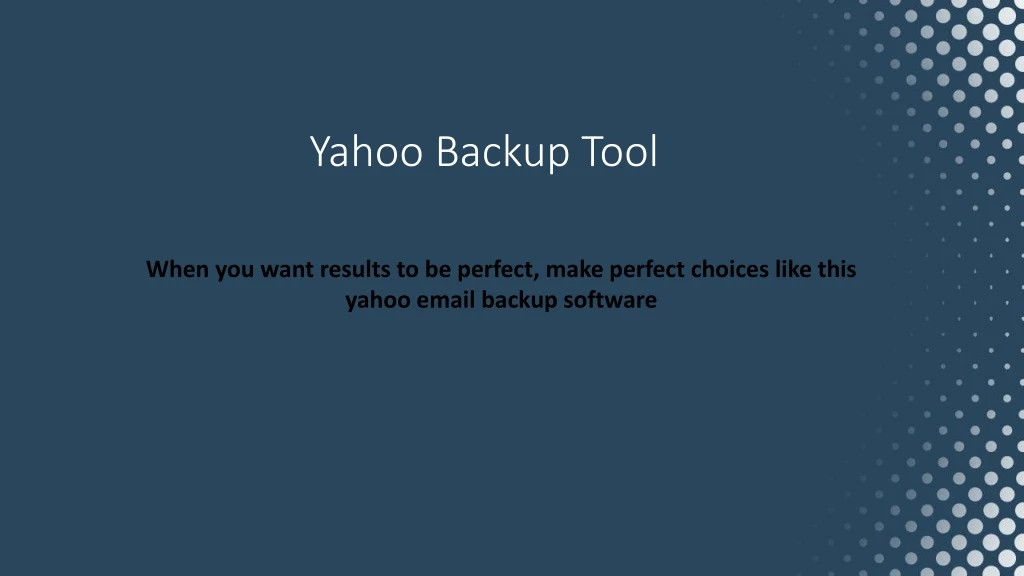 yahoo backup t ool