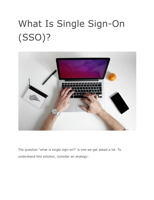 What Is Single Sign-On (SSO)?