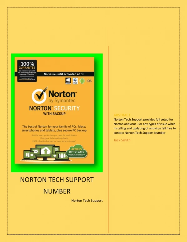 Norton Antivirus Helpline Number Available Free Of Cost