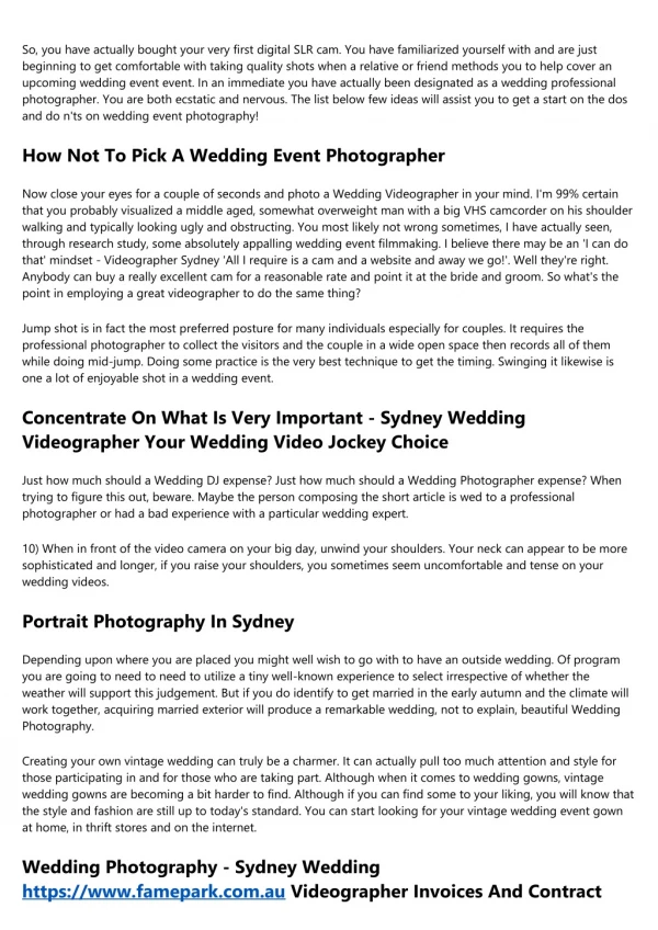 Wedding Photographers Sydney