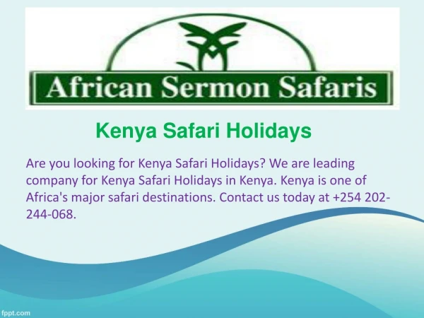 Kenya Safari Holidays