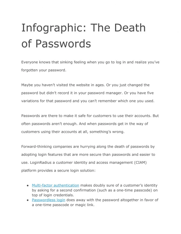 Infographic: The Death of Passwords
