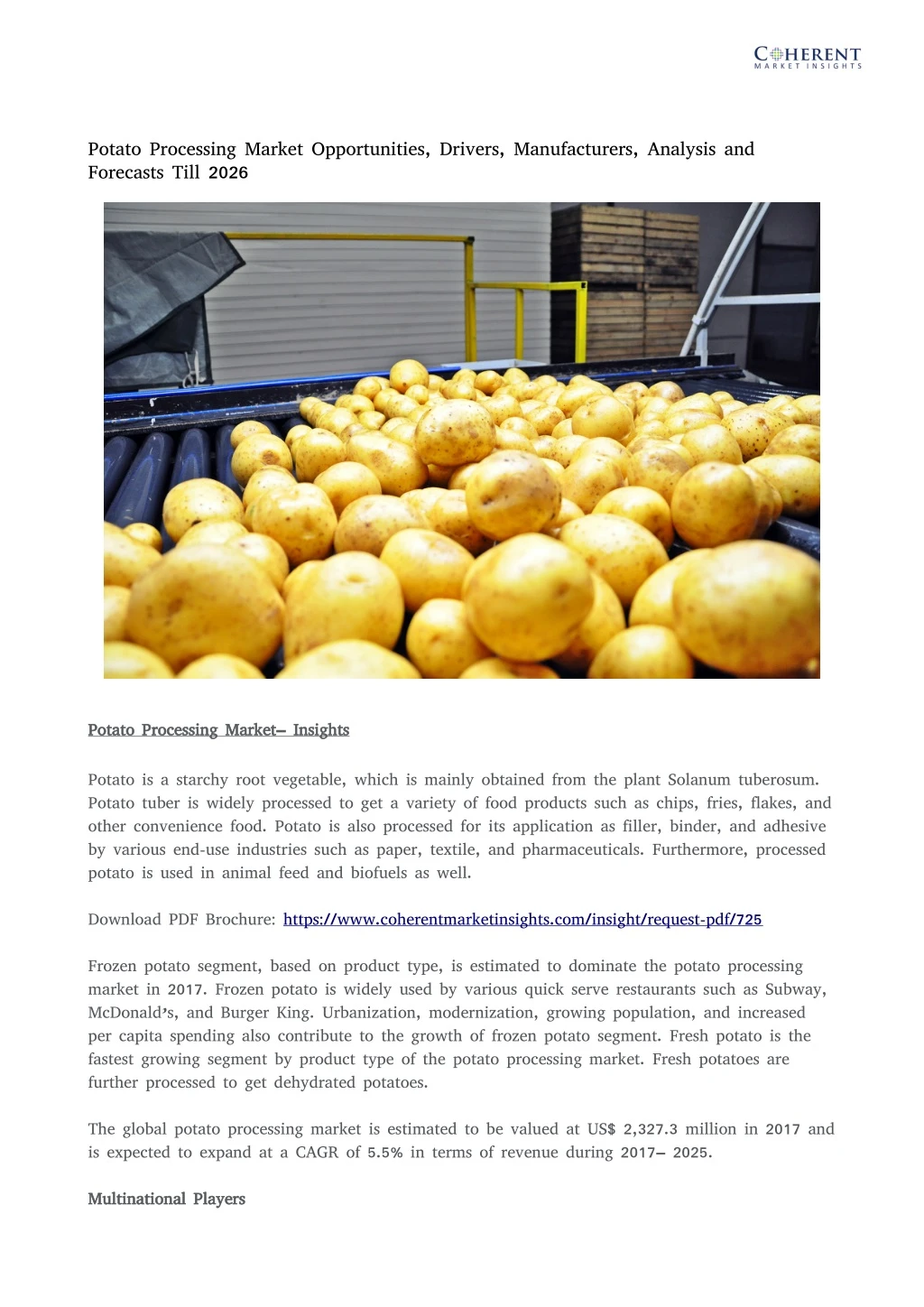 potato processing market opportunities drivers
