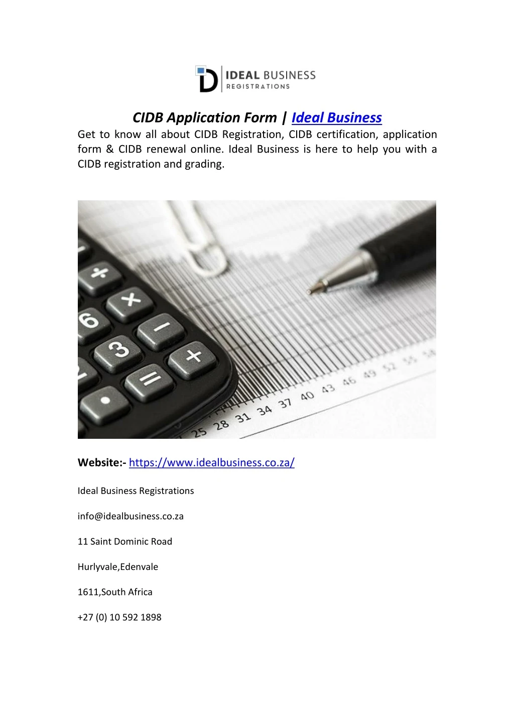 cidb application form ideal business get to know