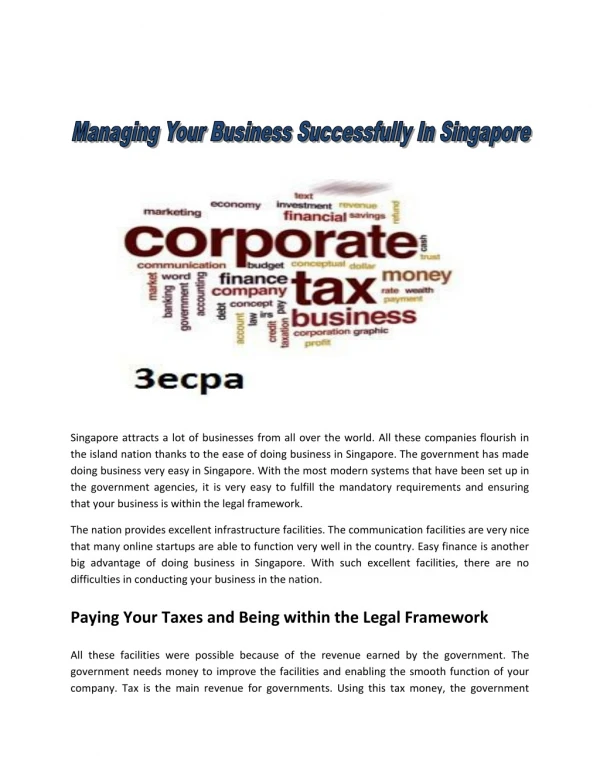How to Manage Your Company in Singapore