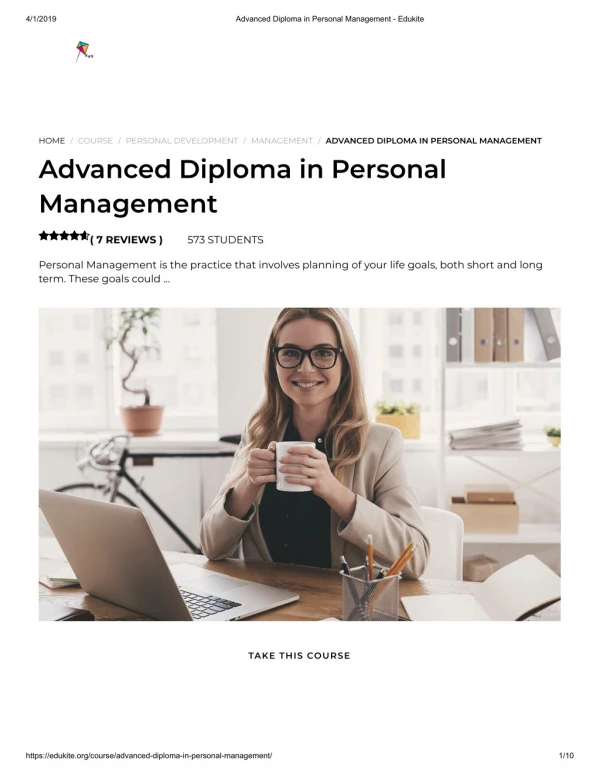 Advanced Diploma in Personal Management - Edukite