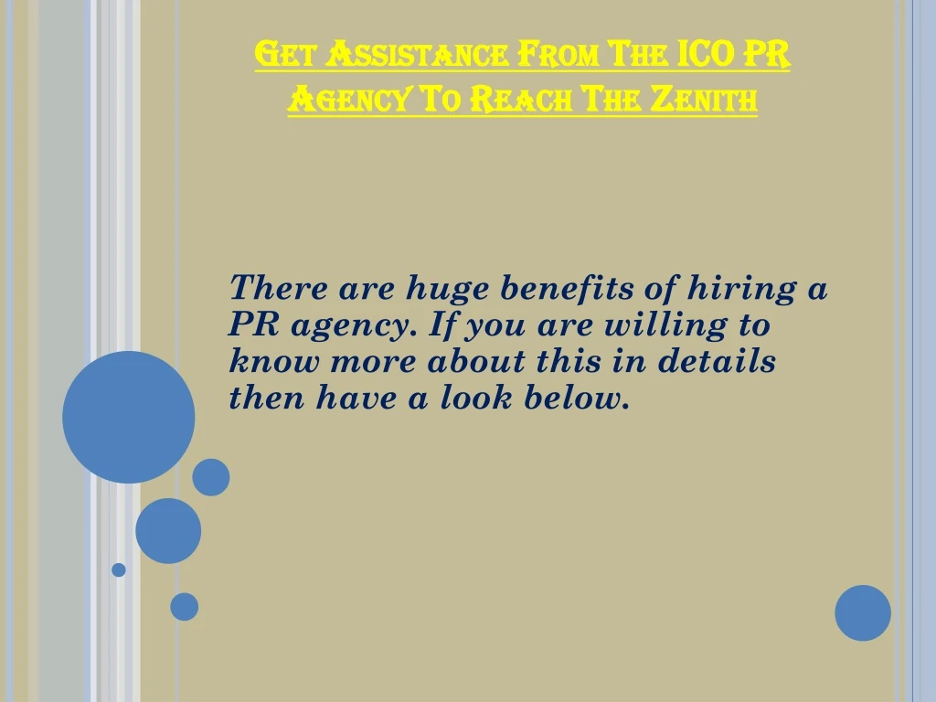get assistance from the ico pr agency to reach the zenith