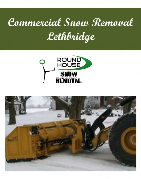 Commercial Snow Removal Lethbridge
